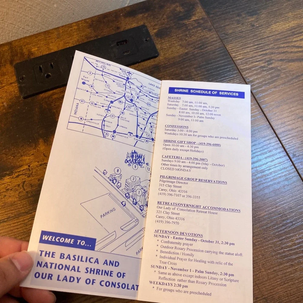 Our Lady of Consolation Shrine Guide Map Brochure Ohio Catholic Mary Marian